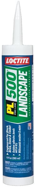 Loctite 1654392 Landscape Block Adhesive, Paste, Acetone, Beige/Tan, 10 oz Tube [SKU: ORG4865366]