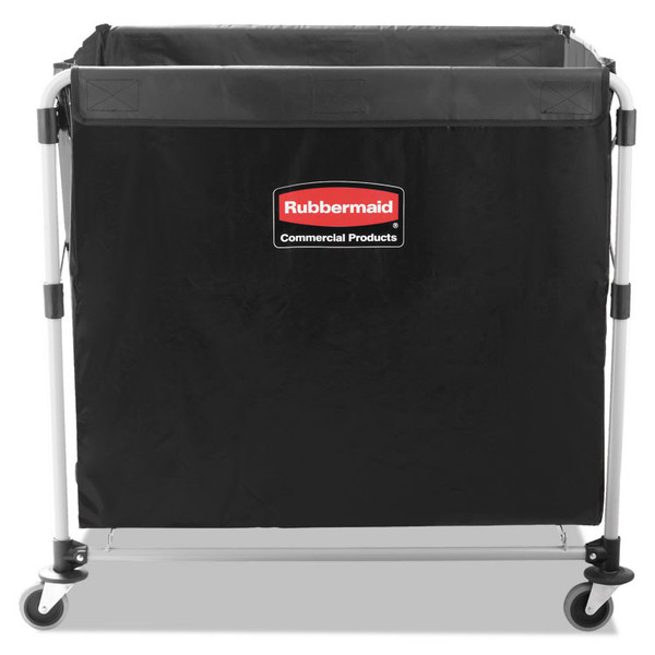 One-Compartment Collapsible X-Cart, Synthetic Fabric, 9.96 cu ft Bin, 24.1" x 35.7" x 34", Black/Silver [SKU: RCP1881750]