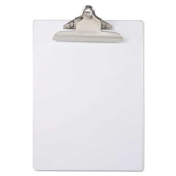 Recycled Plastic Clipboard with Ruler Edge, 1" Clip Capacity, Holds 8.5 x 11 Sheets, Clear [SKU: SAU21803]