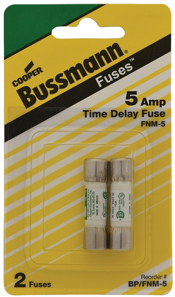 Bussmann BP/FNM-5 Time Delay Fuse, 5 A, 250 V, 200 A, 10 kA Interrupt, Melamine Body [SKU: ORG3729605]