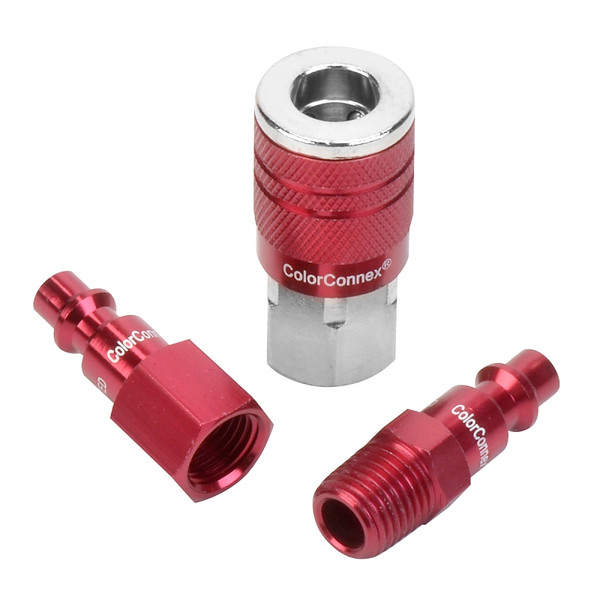 ColorConnex A73452D Coupler and Plug Kit, Industrial Interchange, Aluminum/Steel, Red [SKU: ORG8581761]