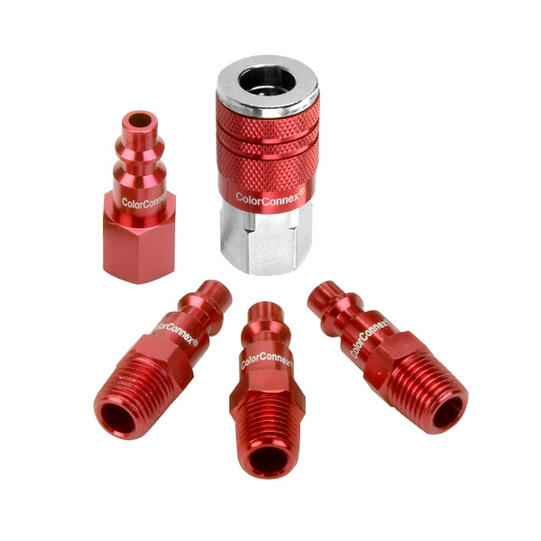 ColorConnex A73456D Coupler and Plug Kit, 1/4 in, FNPT x MNPT, Aluminum/Steel [SKU: ORG8581779]