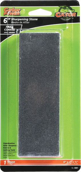Gator 6061 Combination Sharpening Stone, 6 in L, 2 in W, 3/4 in Thick, Coarse/Medium, Aluminum Oxide Abrasive [SKU: ORG8126344]