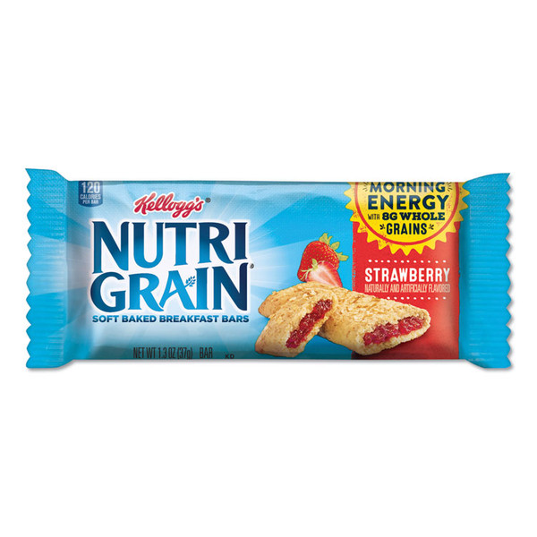 Nutri-Grain Soft Baked Breakfast Bars, Strawberry, Indv Wrapped 1.3 oz Bar, 16/Box [SKU: KEB35945]