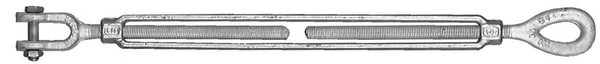 BARON 18-1/2X6 Turnbuckle, 2200 lb Working Load, 1/2 in Thread, Jaw, Eye, 6 in L Take-Up, Galvanized Steel [SKU: ORG6345573]