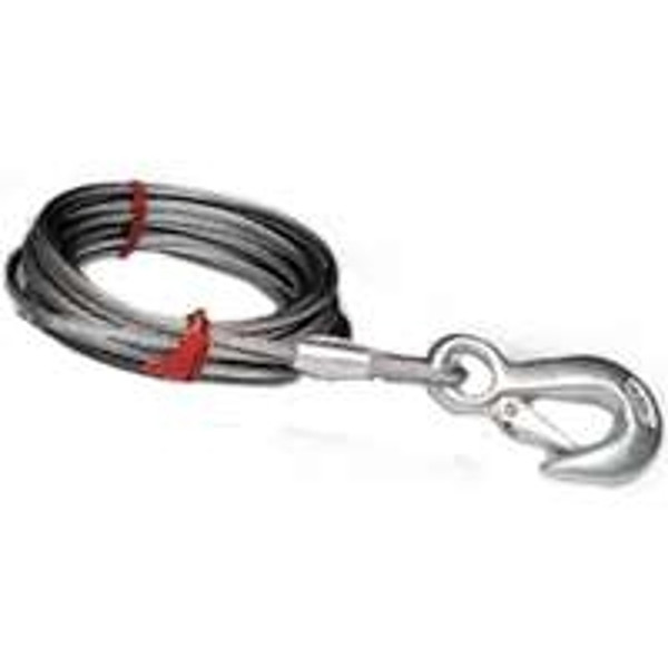 BARON 59386 Winch Cable, 3/16 in Dia, 25 ft L, Hook End, Galvanized Steel [SKU: ORG7260771]