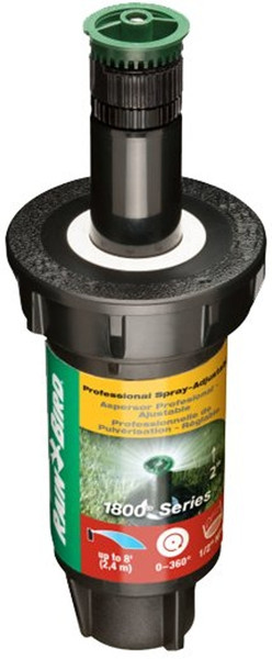 Rain Bird 1800 1802AP8 Pop-Up Sprinkler, 1/2 in Connection, FNPT, 2 in H Pop-Up, 8 ft, Adjustable Nozzle, Plastic [SKU: ORG2077196]
