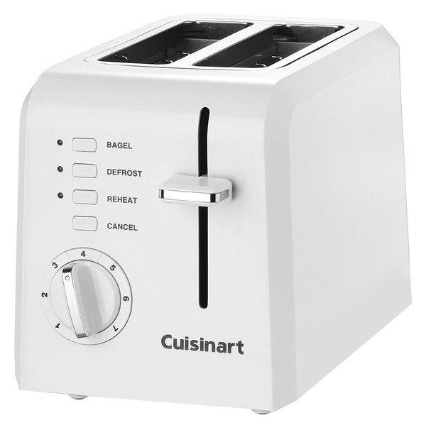 Cuisinart CPT-122 Electric Toaster, 900 W, 2 Slice/Hr, Manual Control, Plastic, White [SKU: ORG3166741]