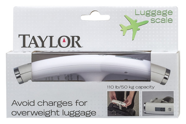 Taylor 81234 Luggage Scale, 88 lb, kg, lb, Digital Display, White [SKU: ORG5055587]