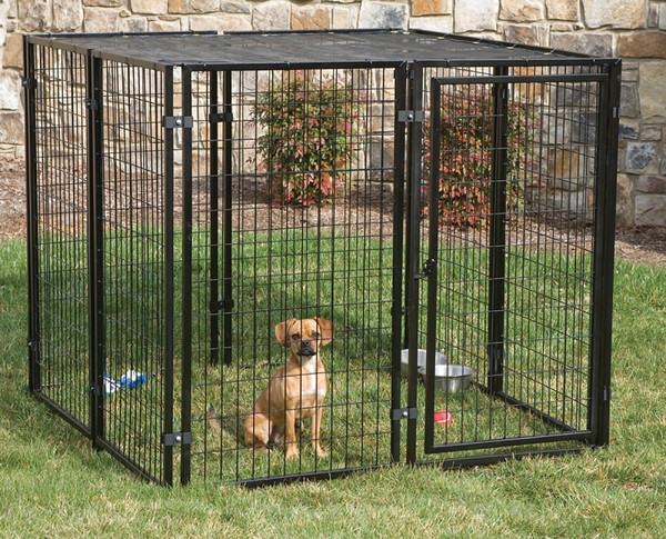 Stephens Pipe & Steel RSHBK11-11799 Dog Kennel with Sunblock Top, 5 ft OAL, 5 ft OAW, 4 ft OAH, Powder-Coated [SKU: ORG7059827]