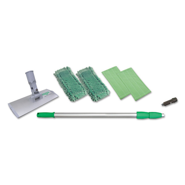 SpeedClean Window Cleaning Kit, Aluminum, 72" Extension Pole, 8" Pad Holder, Silver/Green [SKU: UNGWNK01]