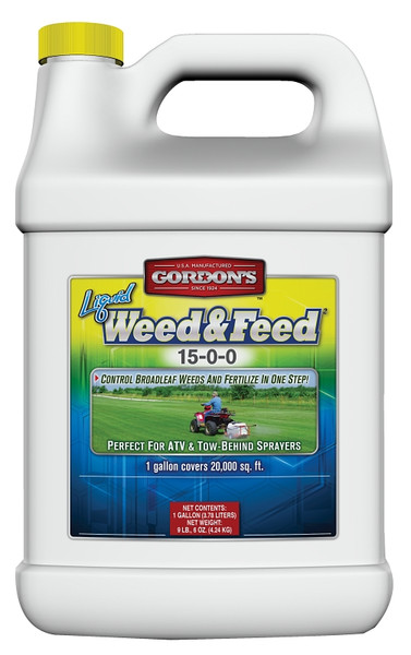 Gordon's 7311072 Weed and Feed Fertilizer, 1 gal, Liquid, 15-0-0 N-P-K Ratio [SKU: ORG7406317]