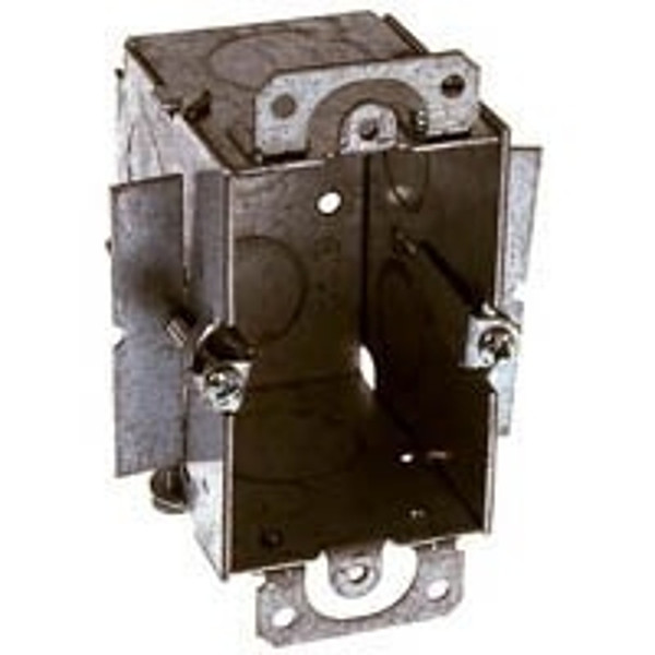 RACO 509 Gangable Switch Box, 1 -Gang, 1 -Outlet, 4 -Knockout, 1/2 in Knockout, Steel, Gray, Galvanized [SKU: ORG8519290]