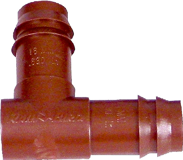 Rain Bird BE50/4PK Drip Irrigation Elbow, 1/2 in Connection, Barb, Plastic, Brown [SKU: ORG3979440]