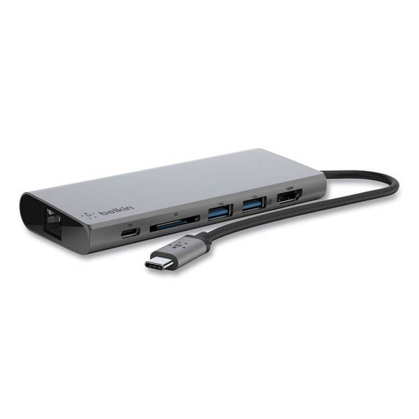 USB-C Multimedia Hub, 6 Ports, Space Gray [SKU: BLKF4U092BTSGY]