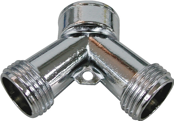 Landscapers Select PMB-064 Y-Connector, 3/4 in - 11.5 in, Metal, Chrome, Brass, For: Garden Hose [SKU: ORG3543758]