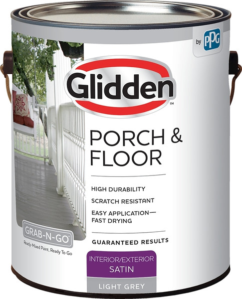 Glidden 3034F Paint and Primer, Satin, Light Gray, 1 gal [SKU: ORG5658844]