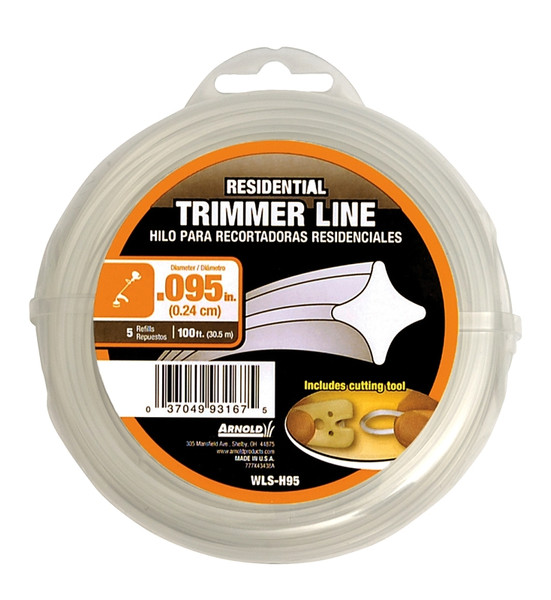 ARNOLD WLS-H95 Trimmer Line, 0.095 in Dia, 100 ft L, Nylon [SKU: ORG4254652]