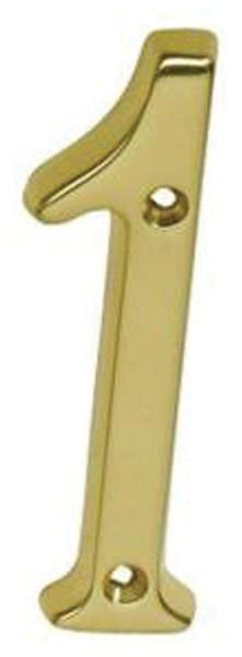 Schlage SC2-3016-605 #1 House Number, Character: 1, 4 in H Character, Brass Character, Solid Brass [SKU: ORG6717052]