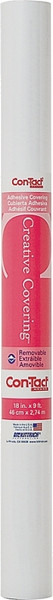 Con-Tact 09F-C9953-12 Contact Paper, 9 ft L, 18 in W, Vinyl, White [SKU: ORG4854378]
