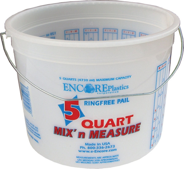 ENCORE Plastics 05166 Paint Container, 5 qt Capacity, Plastic [SKU: ORG2117349]