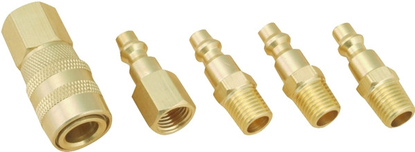 Simple Spaces DZA019 Hose Coupler Set, 1/4 in, MNPT, Brass, Brass [SKU: ORG0014969]