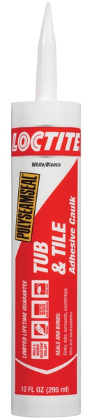 Loctite POLYSEAMSEAL 2137997 Tub and Tile Adhesive Caulk, Clear, 20 to 170 deg F, 10 oz Cartridge [SKU: ORG9905399]
