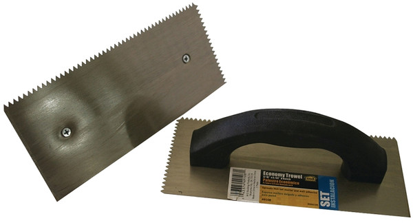 M-D 49108 Tile Installation Trowel, 9 in L, 4 in W, V Notch, Ergonomic Handle [SKU: ORG2668333]