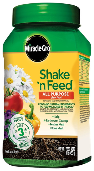 Miracle-Gro Shake 'n Feed 3001801 All-Purpose Plant Food, 1 lb, Solid, 12-4-8 N-P-K Ratio [SKU: ORG7379555]