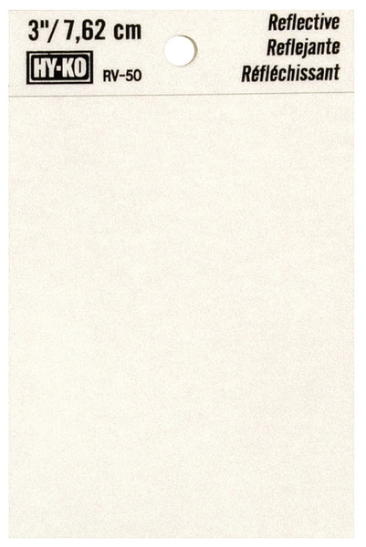 HY-KO RV-50/BLNK Reflective Sign, Character: Blank, 3 in H Character, Black Character, Silver Background, Vinyl [SKU: ORG0200964]