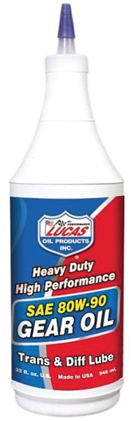 Lucas Oil 10043 Gear Oil, 80W-90, 1 qt Bottle [SKU: ORG8394132]