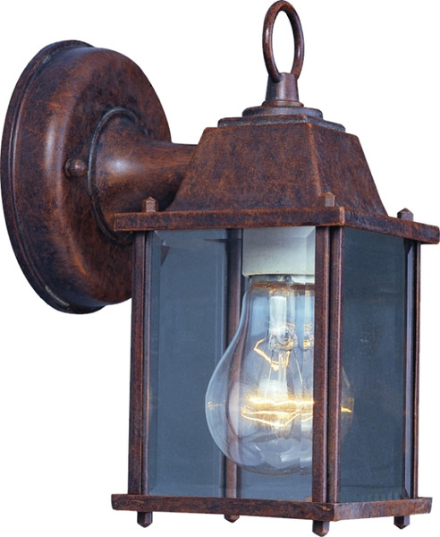 Boston Harbor Outdoor Wall Lantern, 120 V, 60 W, A19 or CFL Lamp, Aluminum Fixture, Rustic Brown [SKU: ORG3557139]