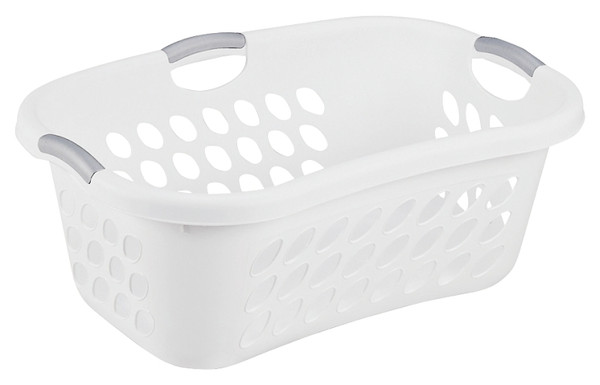 Sterilite Ultra 12108006 Laundry Basket, 1.25 bu Capacity, Plastic, White, 1-Compartment [SKU: ORG4387023]