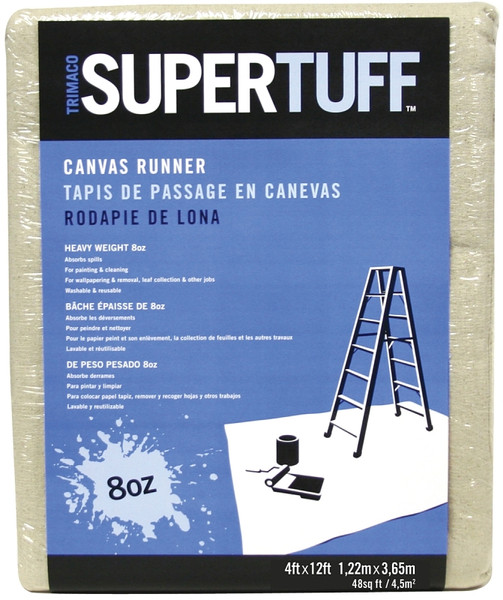 Trimaco SUPERTUFF 58907 Drop Cloth, 12 ft L, 4 ft W, Canvas, Gold [SKU: ORG9882721]