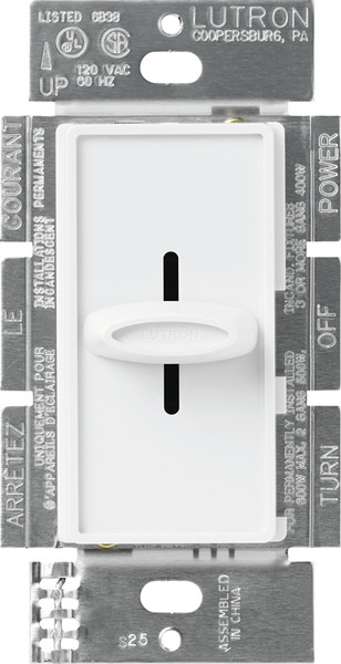 Lutron Skylark SFSQ-FH-WH Fan Control Switch, 1.5 A, 120 V, White [SKU: ORG6768493]