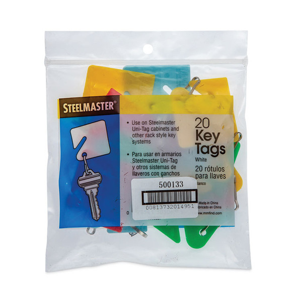 Key Tags, Blue/Green/Red/Yellow, 20/Pack, 3 Packs/Carton [SKU: CNK500133]