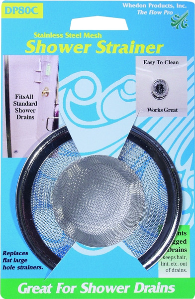 Whedon DP80C Shower Strainer with Ring, Stainless Steel, For: Bathtub Drains [SKU: ORG4876660]