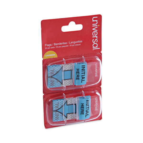 Deluxe Message Arrow Flags, "Initial Here", Blue, 100/Pack [SKU: UNV99009]