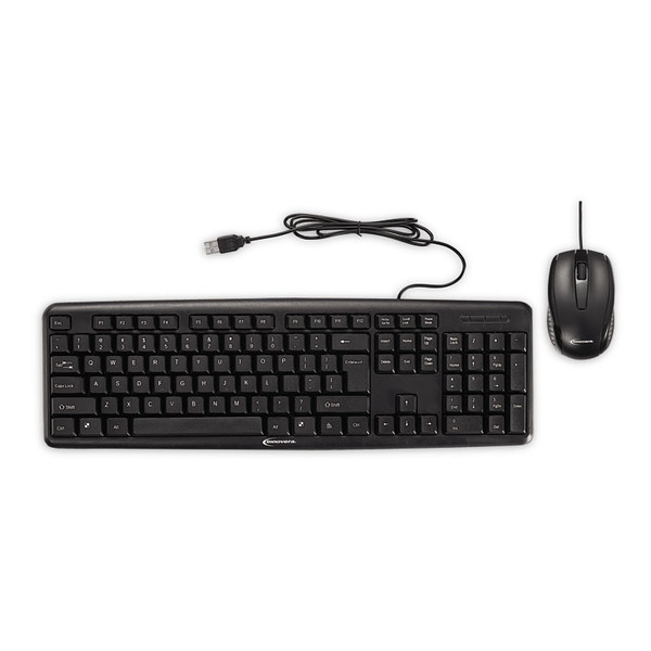Slimline Keyboard and Mouse, USB 2.0, Black [SKU: IVR69202]