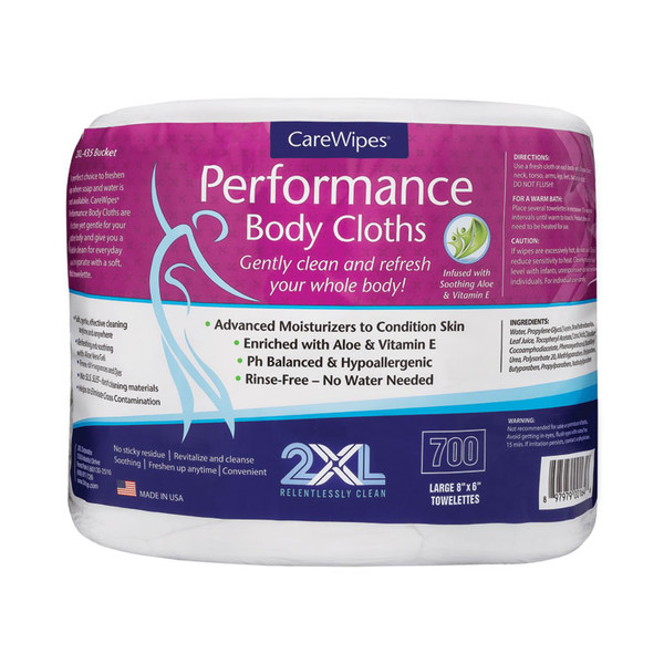 Performance Body Cloths, 6 x 8, Unscented, 700/Pack, 2 Packs/Carton [SKU: TXLL336]