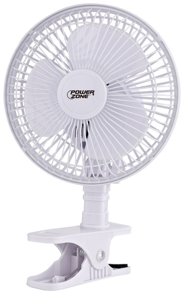 PowerZone FT-602 Oscillating Portable Fan, 120 VAC, 6 in Dia Blade, 3-Blade, 2-Speed, 60 deg Rotating, White [SKU: ORG1937531]