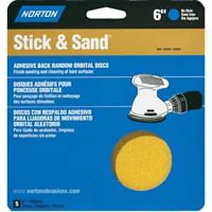 NORTON 48911 Sanding Disc, 6 in Dia, Coated, P40 Grit, Extra Coarse, Aluminum Oxide Abrasive [SKU: ORG3308939]