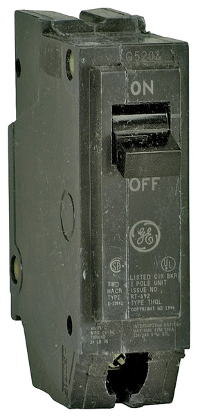 GE Industrial Solutions THQL1115 Feeder Circuit Breaker, Type THQL, 15 A, 1 -Pole, 120/240 V, Plug Mounting [SKU: ORG6122212]