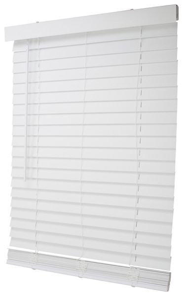 Simple Spaces FWMB-9 Blind, 64 in L, 27 in W, Faux Wood, White [SKU: ORG0232116]