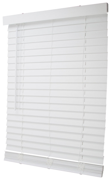Simple Spaces FWMB-10 Blind, 64 in L, 29 in W, Faux Wood, White [SKU: ORG0243394]