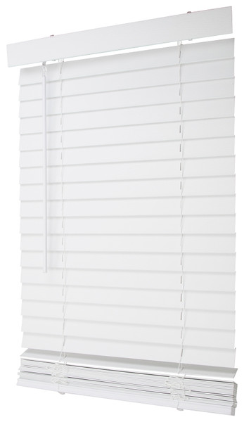 Simple Spaces FWMB-25 Blind, 72 in L, 23 in W, Faux Wood, White [SKU: ORG0440370]