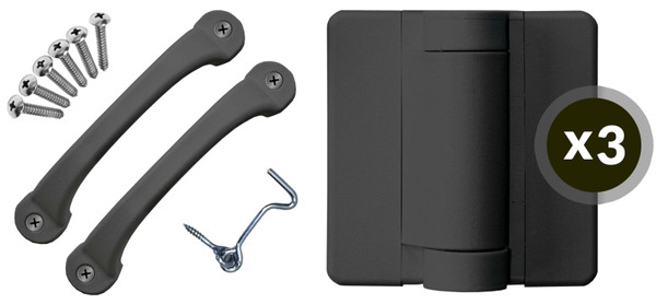 SCREEN TIGHT SDHBK Hardware Kit, Poly, Black, For: Wood Screen Doors [SKU: ORG2260255]