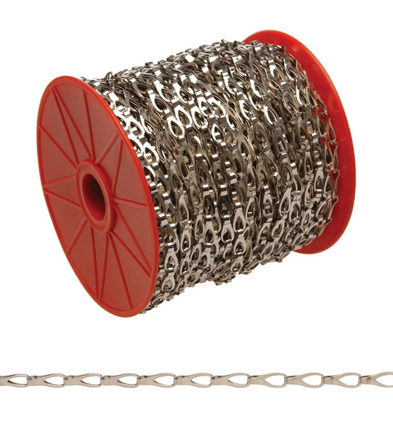 Campbell 0713027 Sash Chain, 3, 82 ft L, 25 lb Working Load, Steel, Chrome [SKU: ORG7128200]