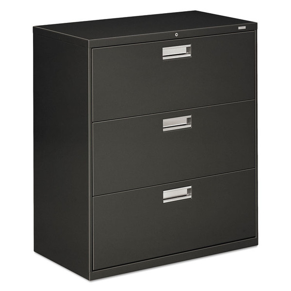 Brigade 600 Series Lateral File, 3 Legal/Letter-Size File Drawers, Charcoal, 36" x 18" x 39.13 [SKU: HON683LS]