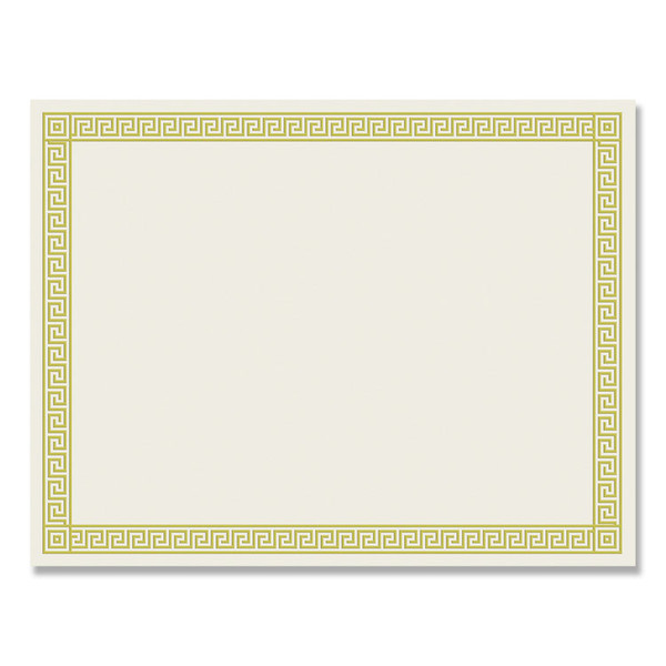 Foil Border Certificates, 8.5 x 11, Ivory/Gold with Channel Gold Border, 12/Pack [SKU: COS963070]